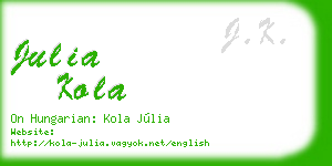 julia kola business card