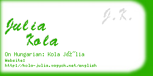 julia kola business card
